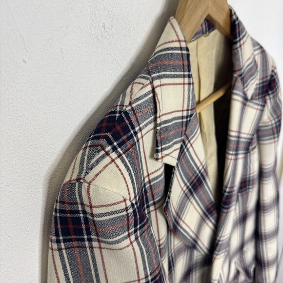 VTG 70s Plaid Sport Coat Men’s 40 Blazer Jacket WKRP Herb Style Wool Blend - Picture 9 of 9